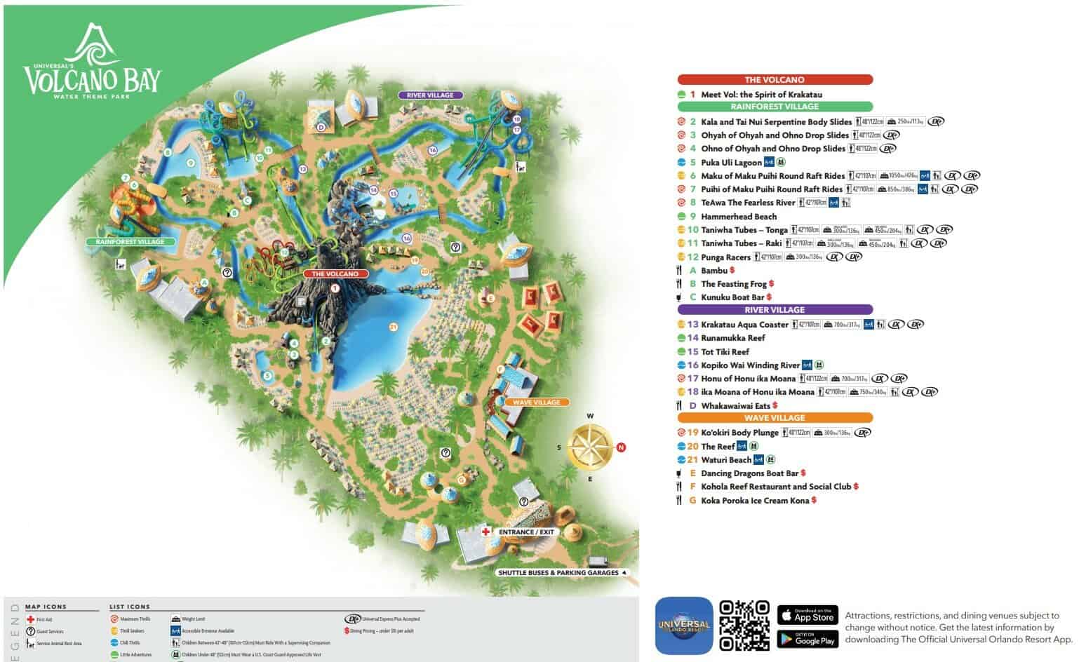 Universal’s Volcano Bay Park-Karte